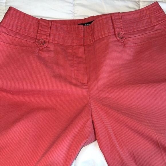 Sharagano Studio Womens Red Cropped Pants Size 12 Cotton Blend Stretch - Picture 8 of 10